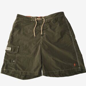 Vintage Polo Ralph Lauren Board Shorts Men Large Cargo Pony Swim Trunks Surf Y2K